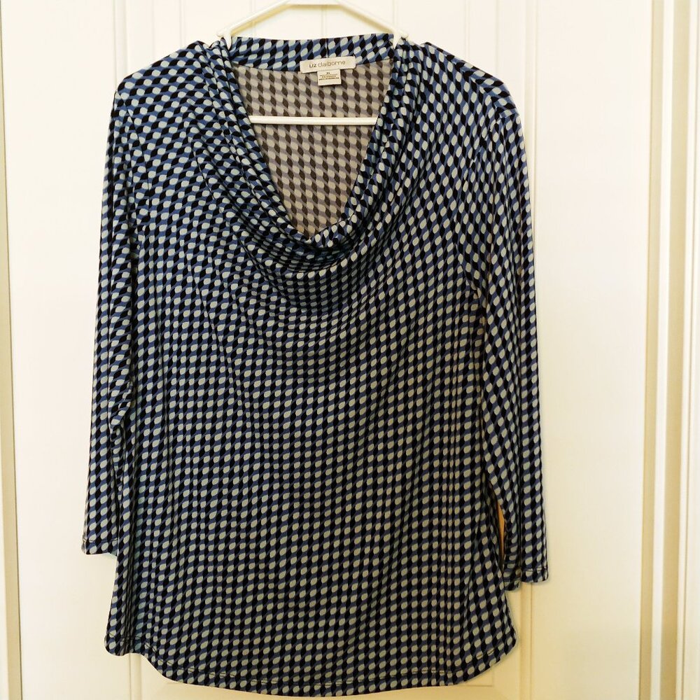 Liz Claiborne 3/4 Sleeve Cowlneck Blouse - Size XL